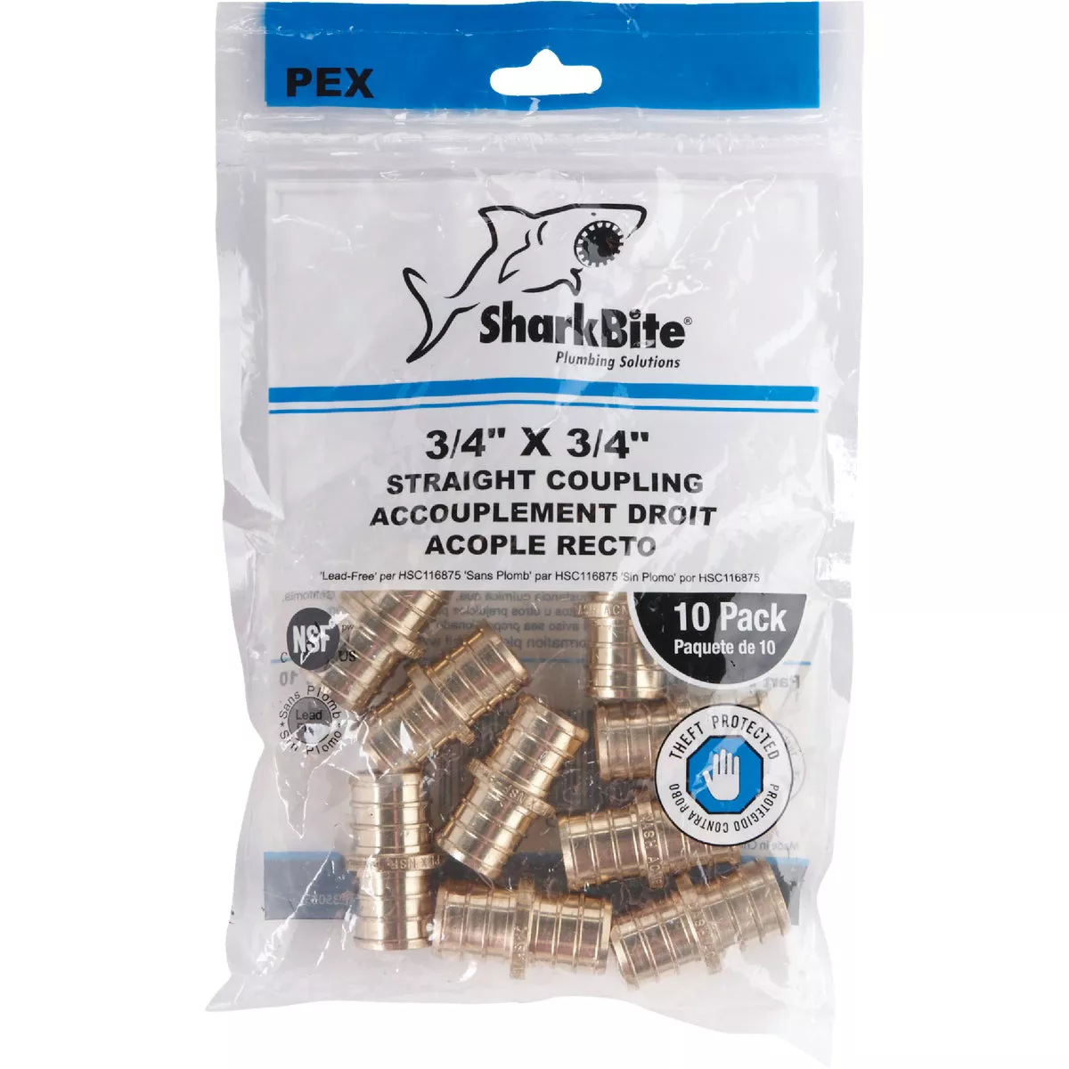 SharkBite Lead-Free Insert 3/4 In. Barb x 3/4 In. Barb Brass PEX Coupling - photo 2