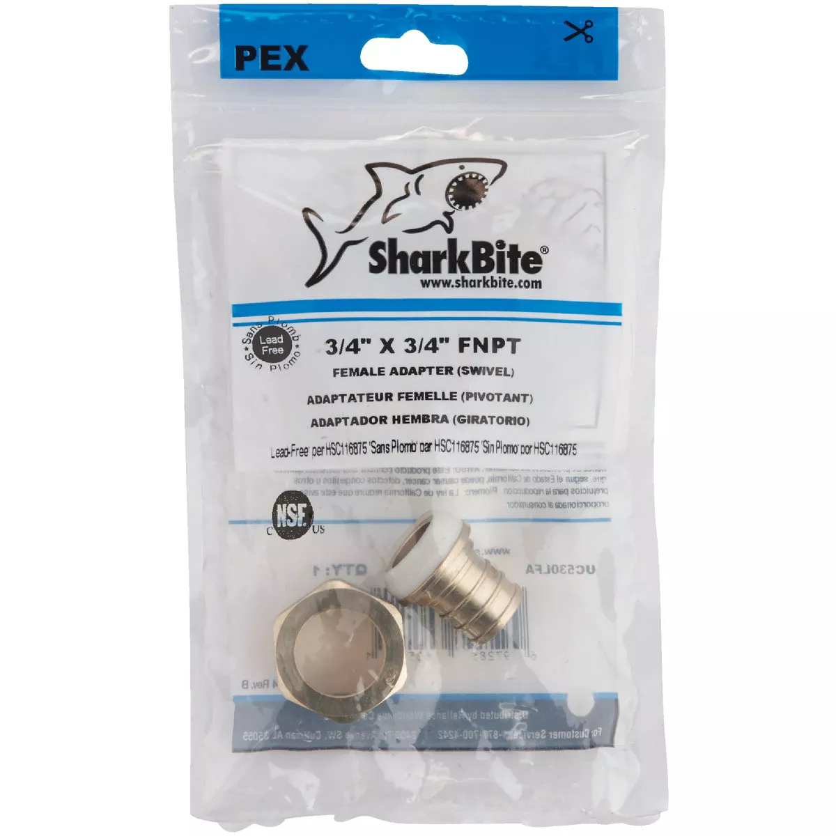 SharkBite 3/4 In. Barb x 3/4 In. FPT Brass PEX Adapter - photo 2