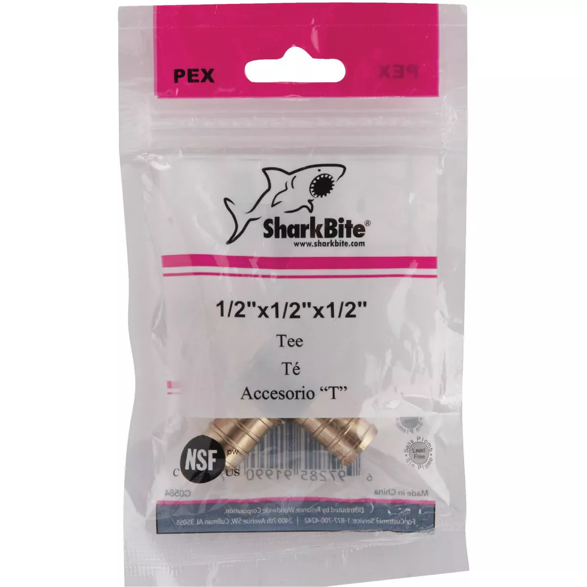 SharkBite 1/2 In. x 1/2 In. x 1/2 In. Barb Brass PEX Tee - photo 2