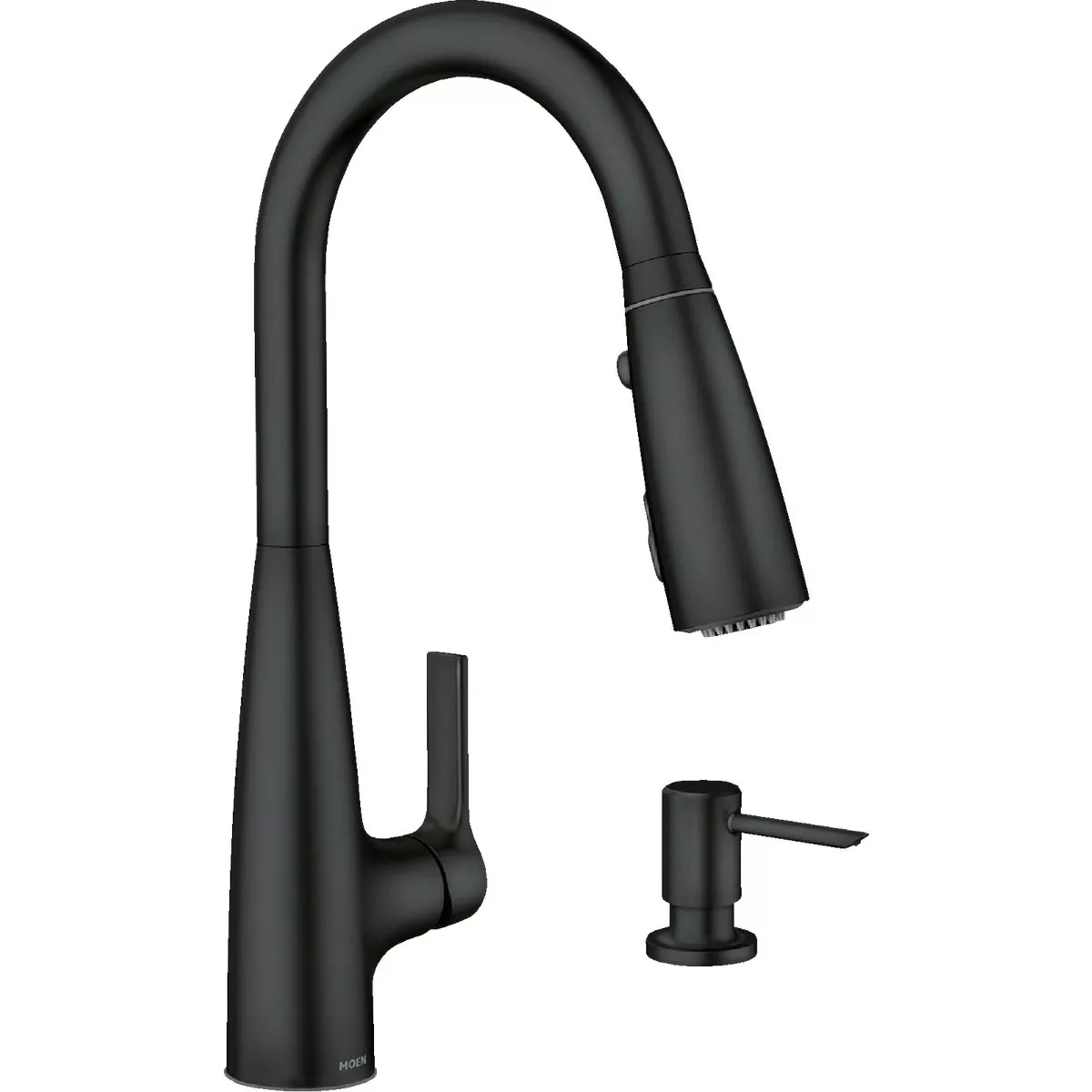 Moen Haelyn 2-Handle Pull-Down Kitchen Faucet with ColorCue, Matte Black