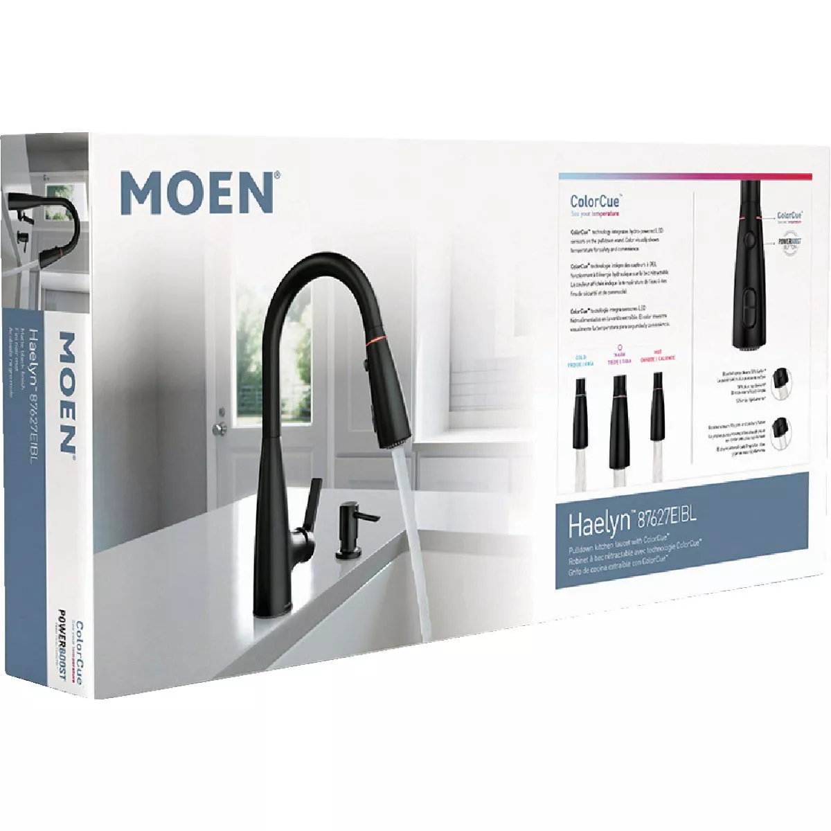 Moen Haelyn 2-Handle Pull-Down Kitchen Faucet with ColorCue, Matte Black - photo 2
