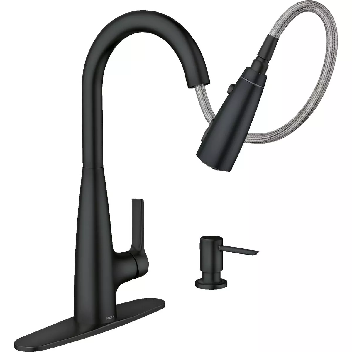 Moen Haelyn 2-Handle Pull-Down Kitchen Faucet with ColorCue, Matte Black - photo 3