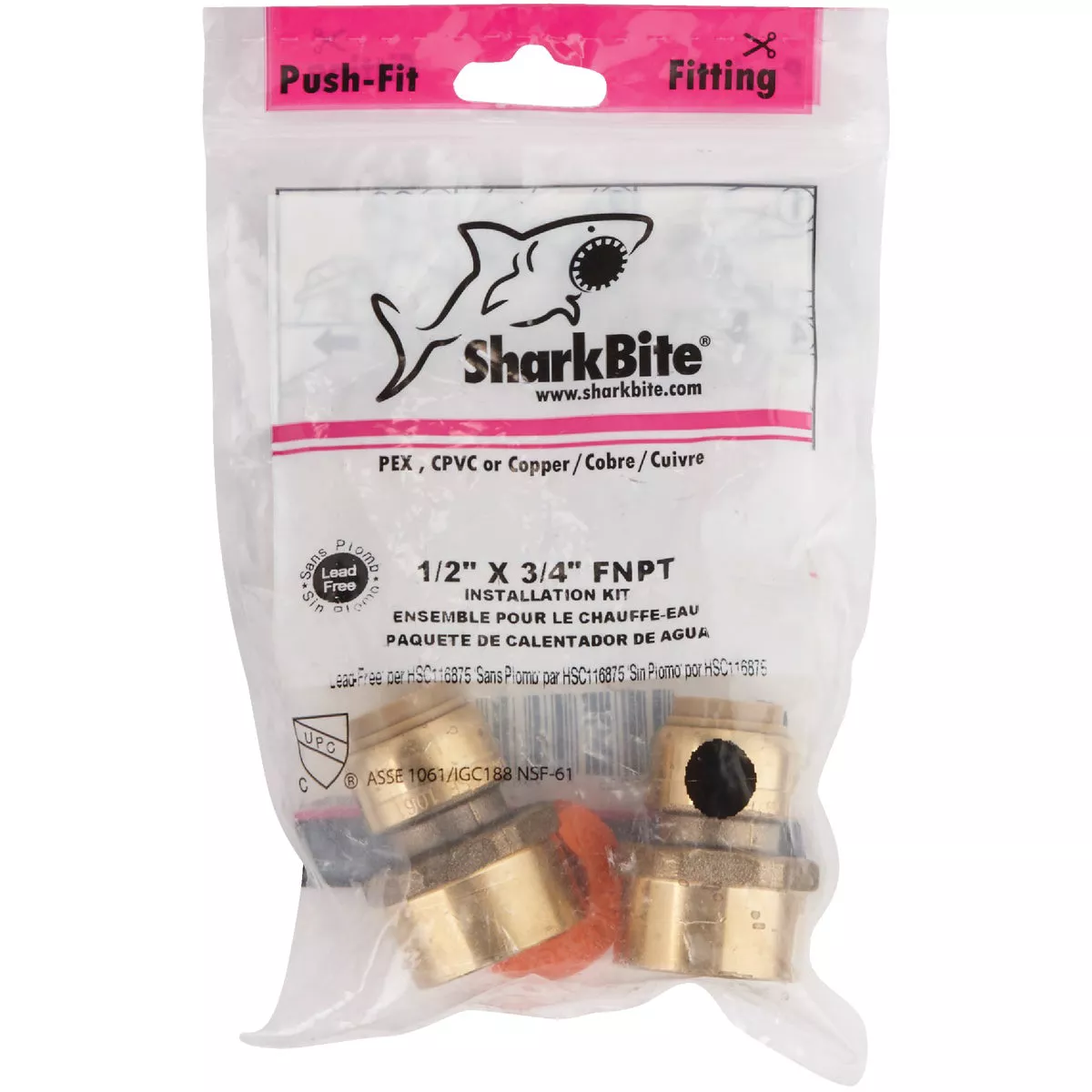 SharkBite Brass Water Heater Installation Kit - photo 2