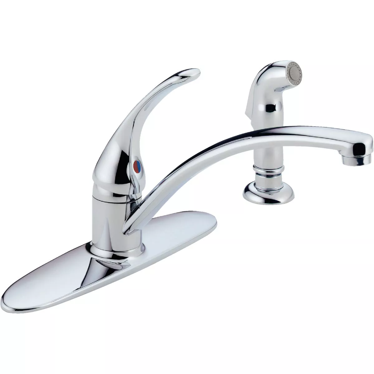 Delta Foundations 1-Handle Lever Kitchen Faucet with Side Spray, Chrome
