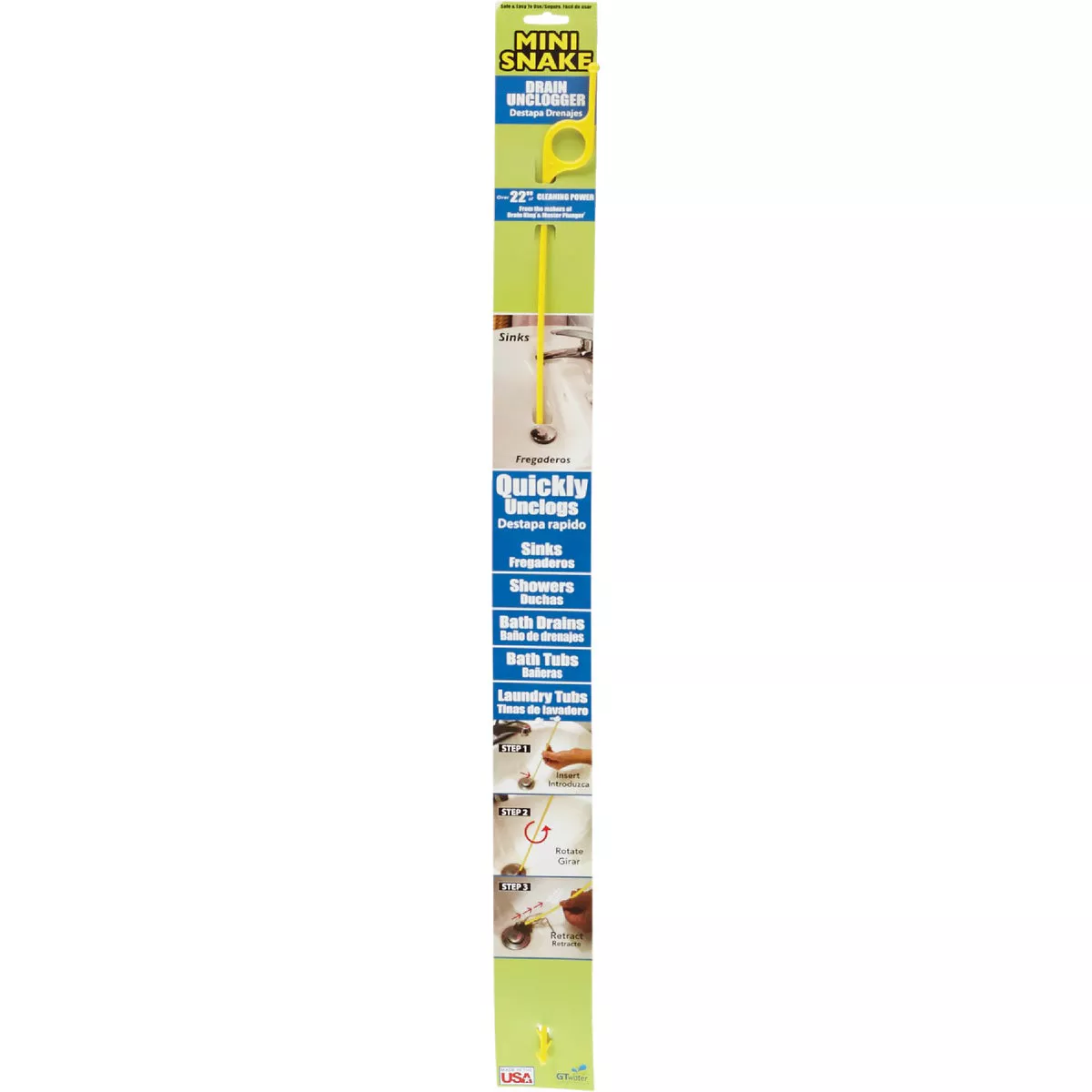 G. T. Water Mini Snake 1/4 In. x 26 In. Flexible Stick Drain Opener