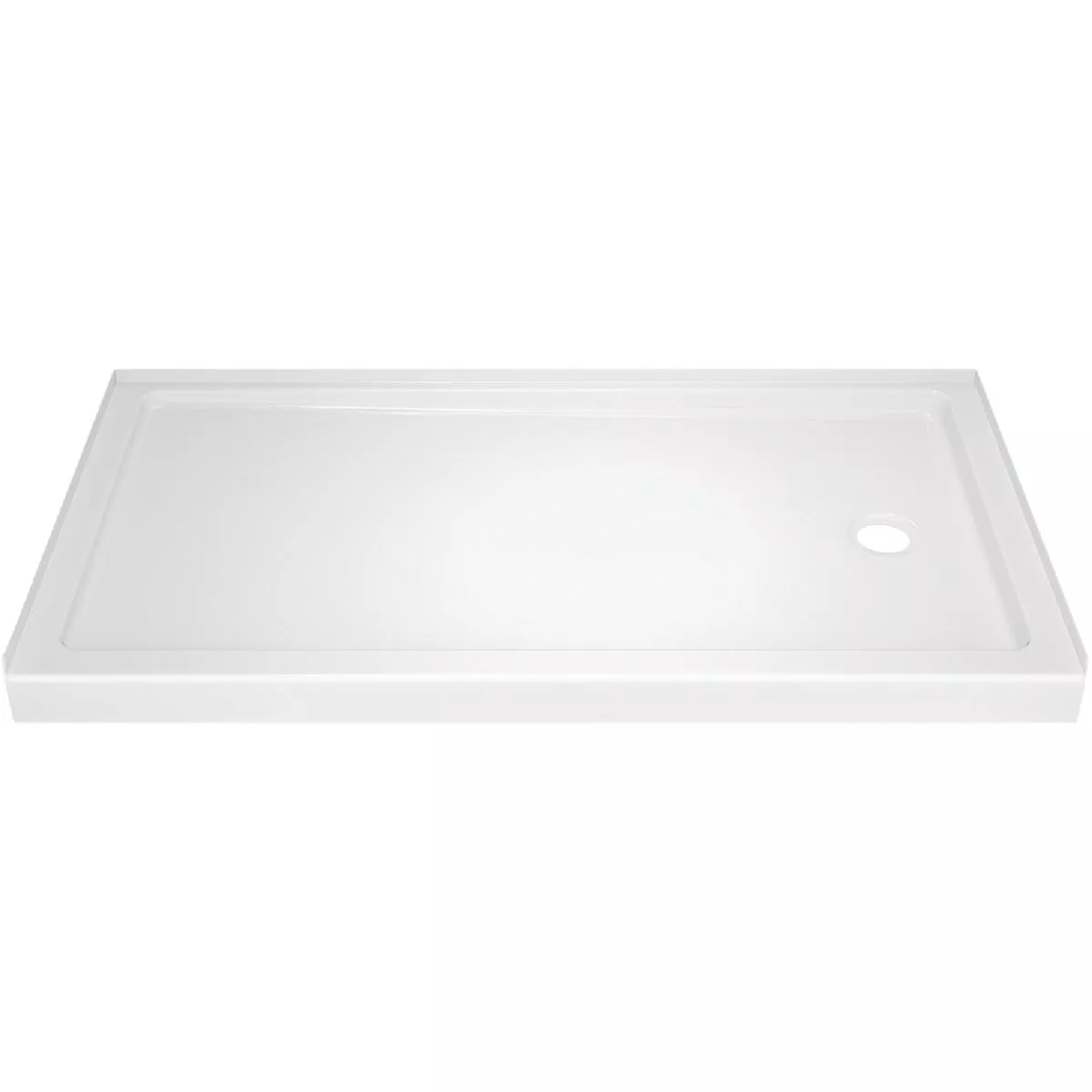 Delta Classic 400 60 In. L x 32 In. D Right Drain Shower Floor & Base in White