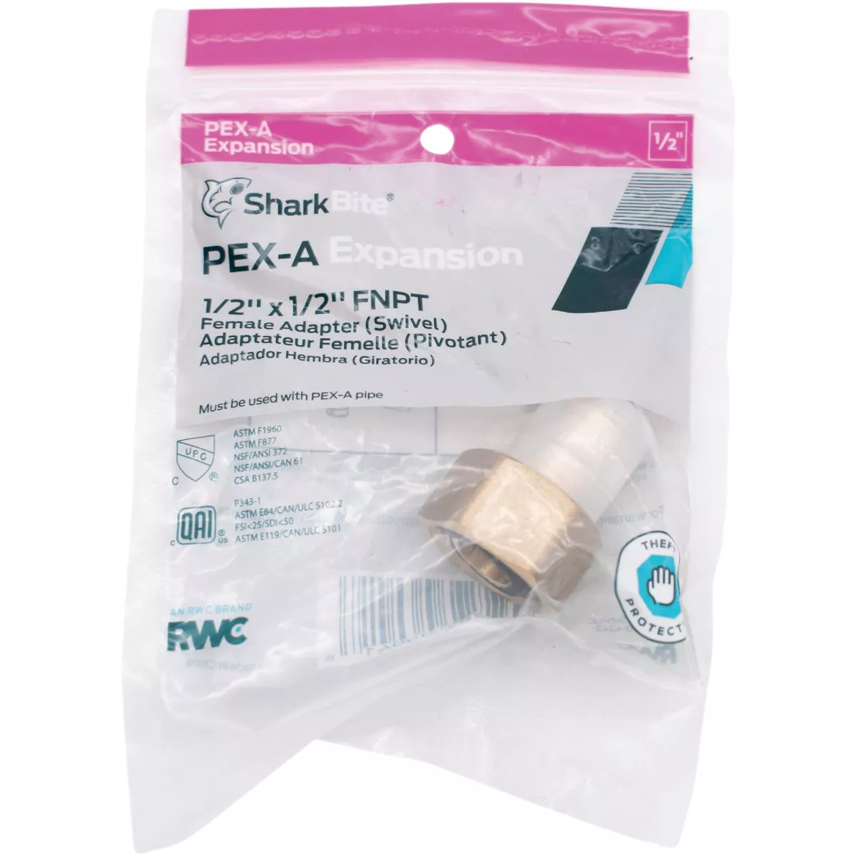 SharkBite PEX-A Brass 1/2 In. x 1/2 In. FNPT Swivel Adapter - photo 2
