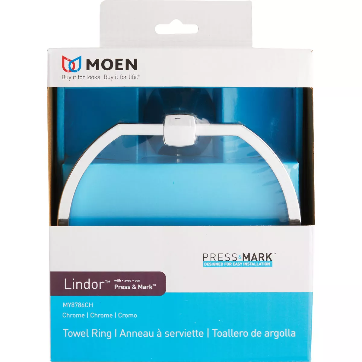 Moen Lindor Towel Ring, Chrome - photo 2