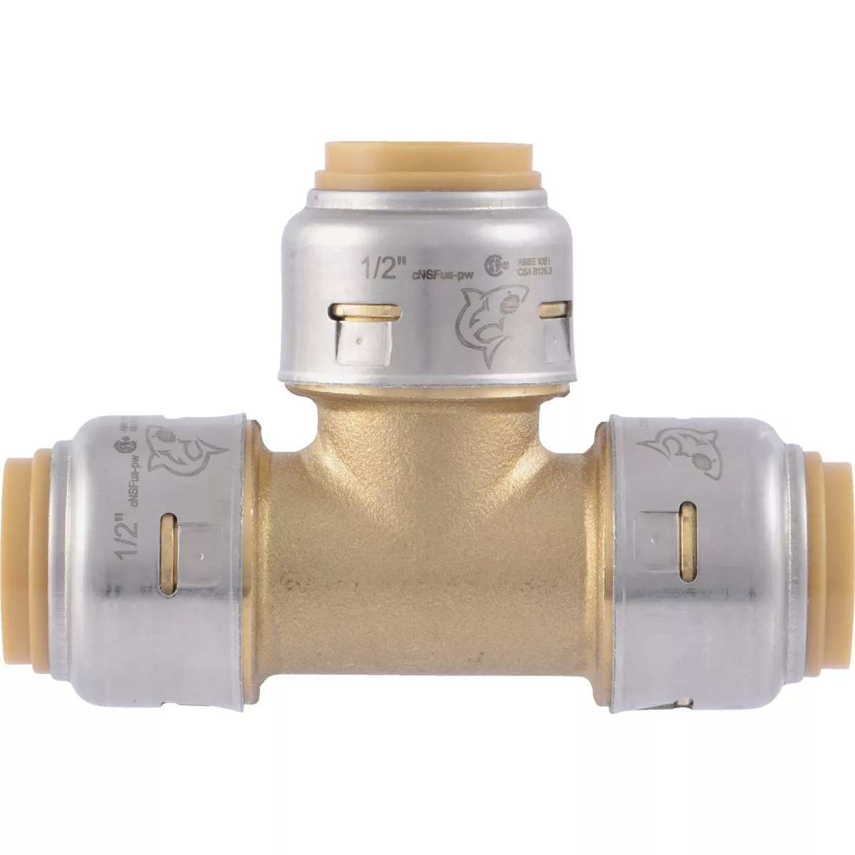 SharkBite 1/2 In. x 1/2 In. x 1/2 In. Brass Push-to-Connect Tee (4-Pack) - photo 3