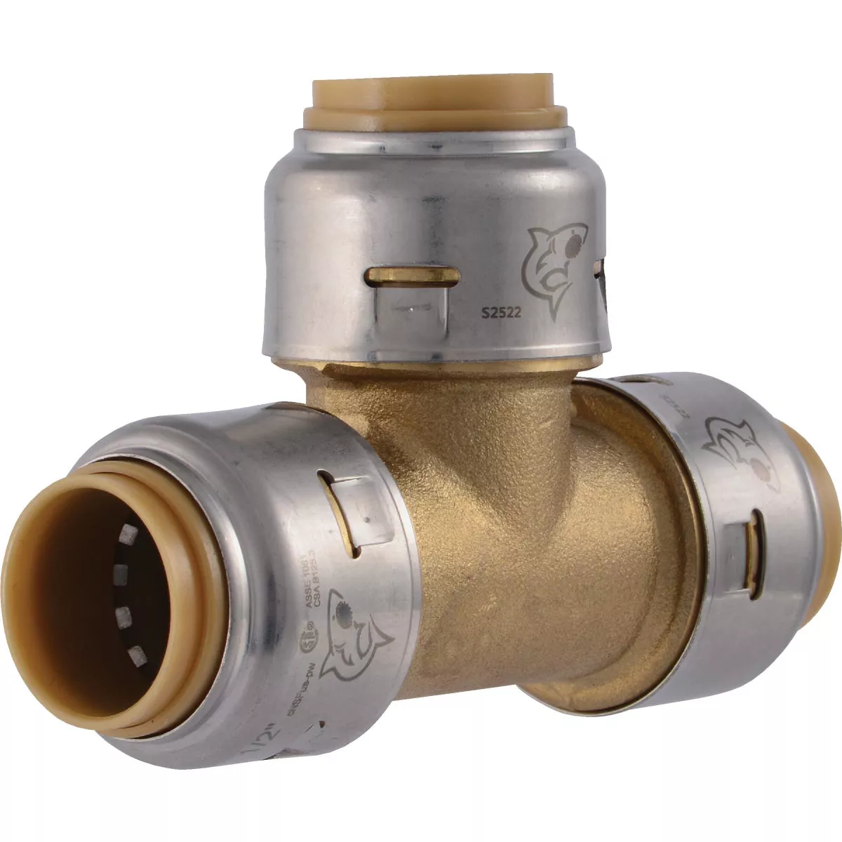 SharkBite 1/2 In. x 1/2 In. x 1/2 In. Brass Push-to-Connect Tee (4-Pack) - photo 5