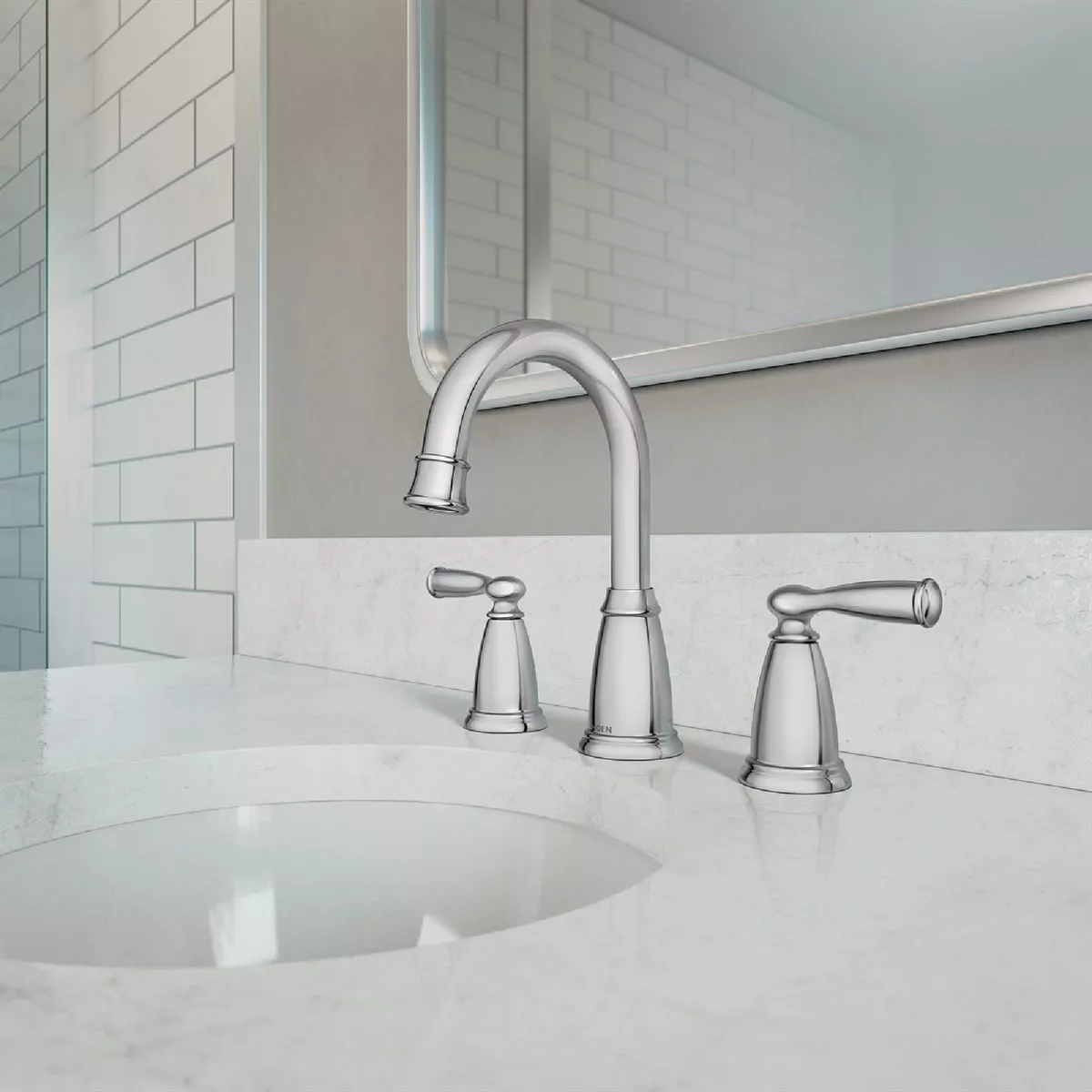 Moen Banbury 2-Handle Lever Widespread Bathroom Faucet, Chrome - photo 2