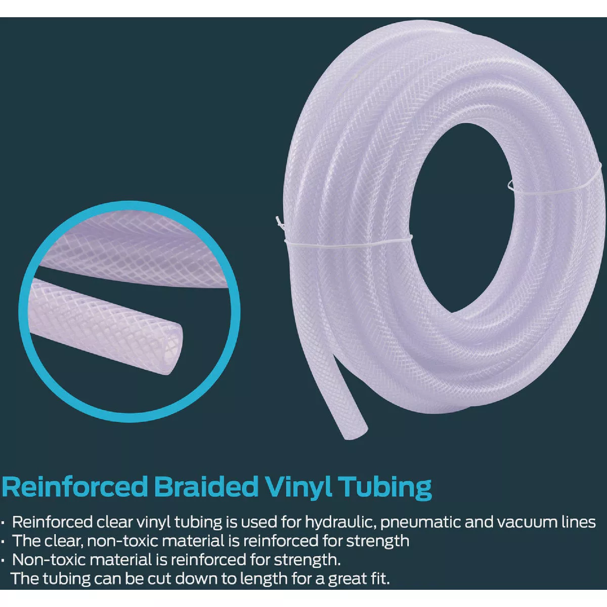 Eastman EZ-Flo 20 Ft. Braided Vinyl Tubing 1/4 In. ID x 1/2 In. OD - photo 3