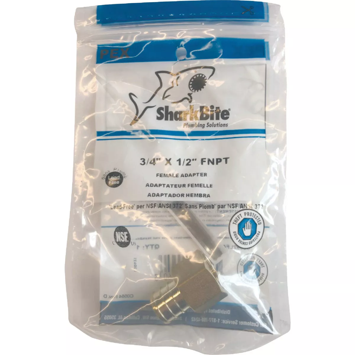 SharkBite 3/4 In. Barb x 1/2 In. FIP Brass PEX Adapter - photo 2