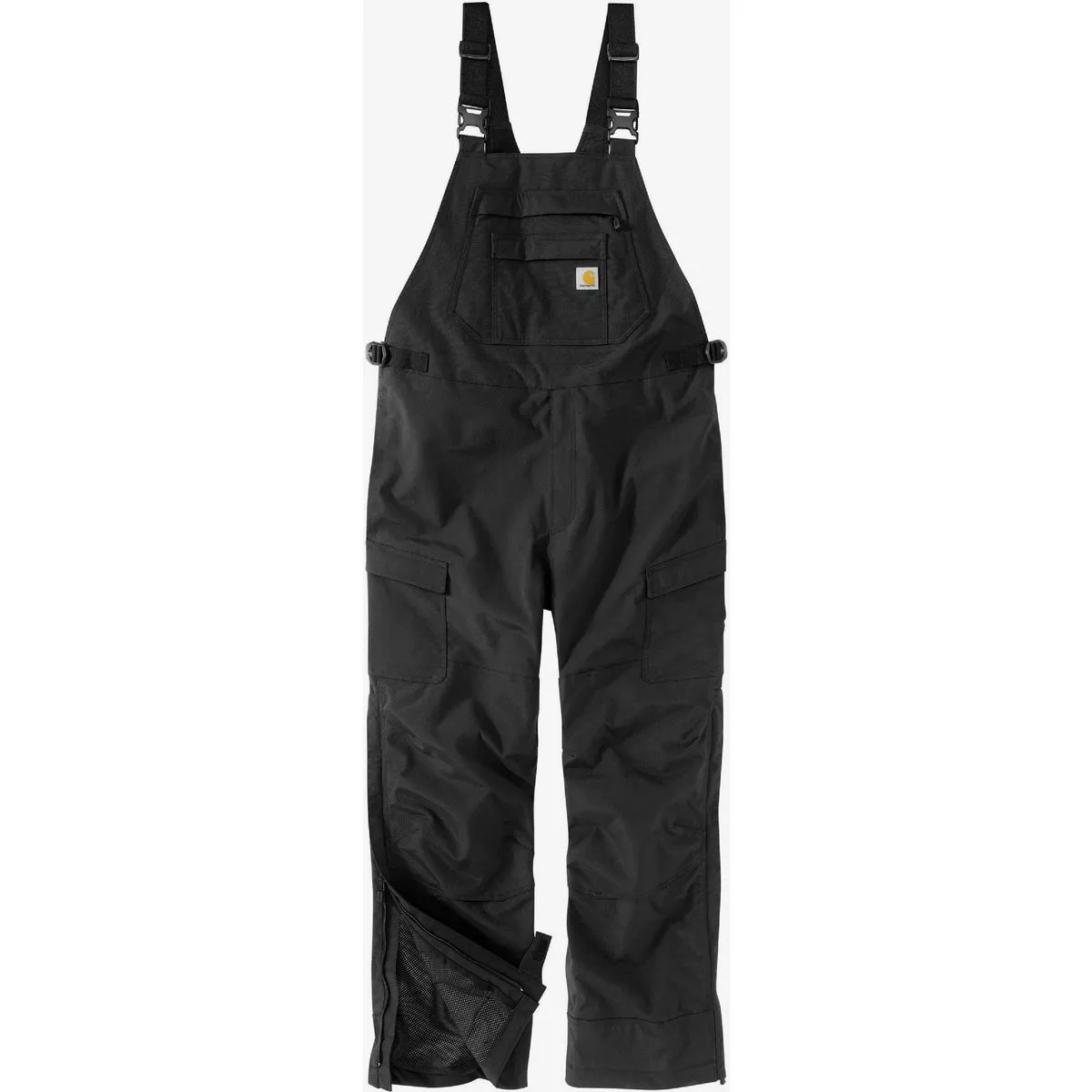 Carhartt Storm Defender Men's Small Regular Black Heavyweight Bib Overalls, Loose Fit