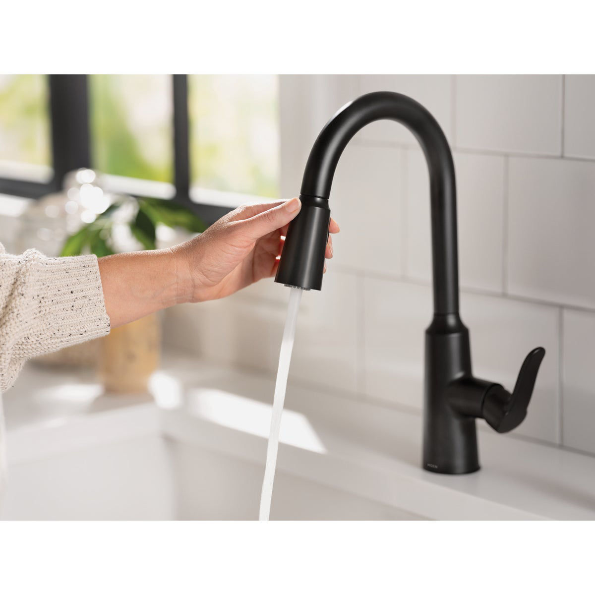 Moen Edwyn 1Handle PullDown Kitchen Faucet with Soap Dispenser, Matte
