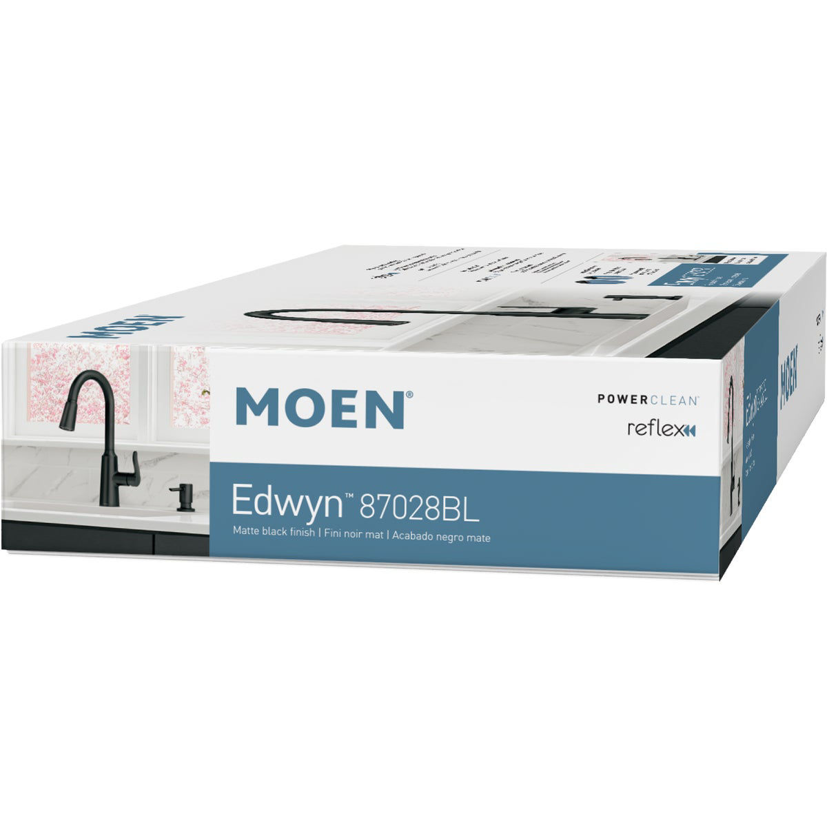 Moen Edwyn Küchenarmatur – 1 Griff, Ausziehbar, Mattschwarz, Mit Deckplatte (Modell 87028BL)