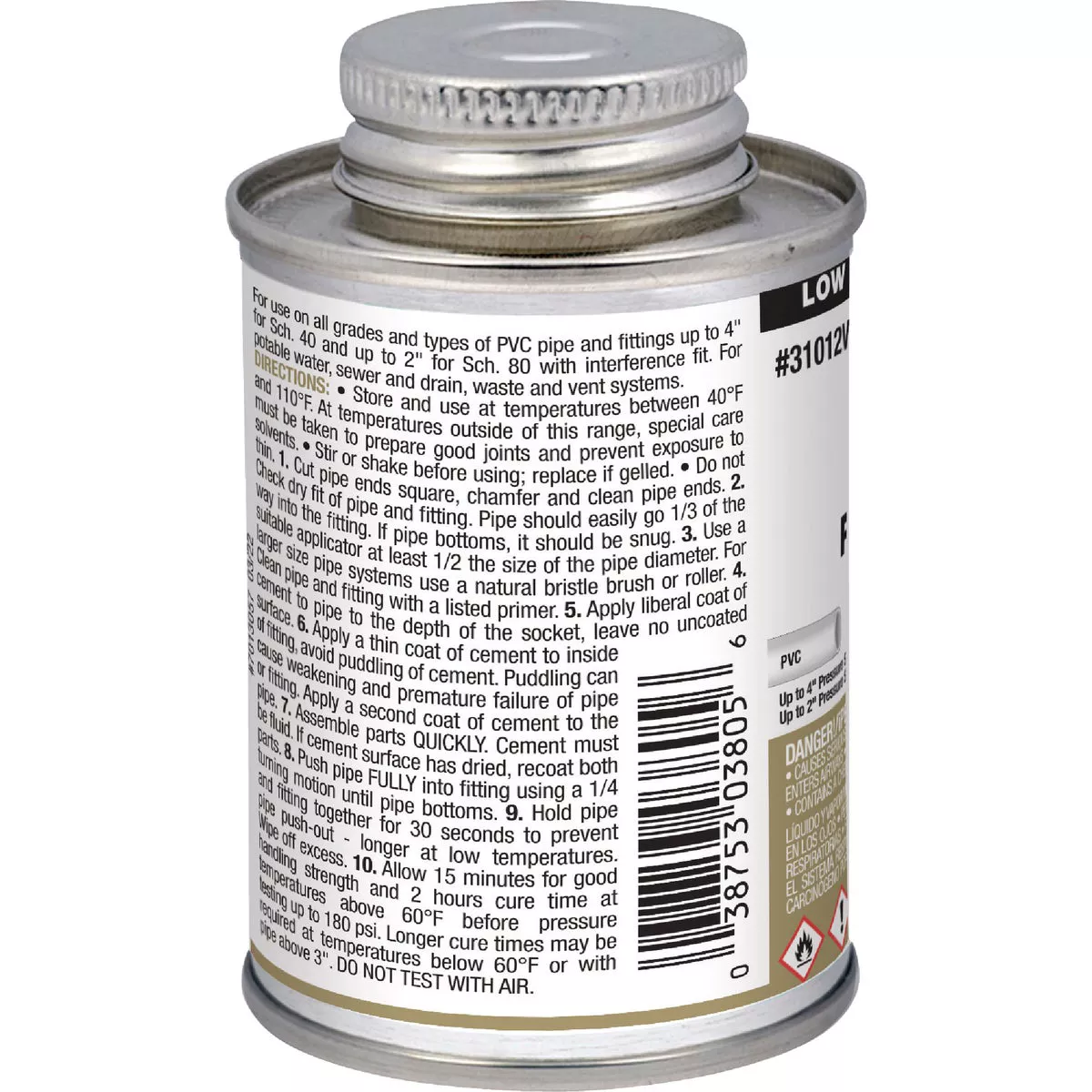 Oatey 4 Oz. Low Voc Regular Bodied Clear PVC Cement - photo 2