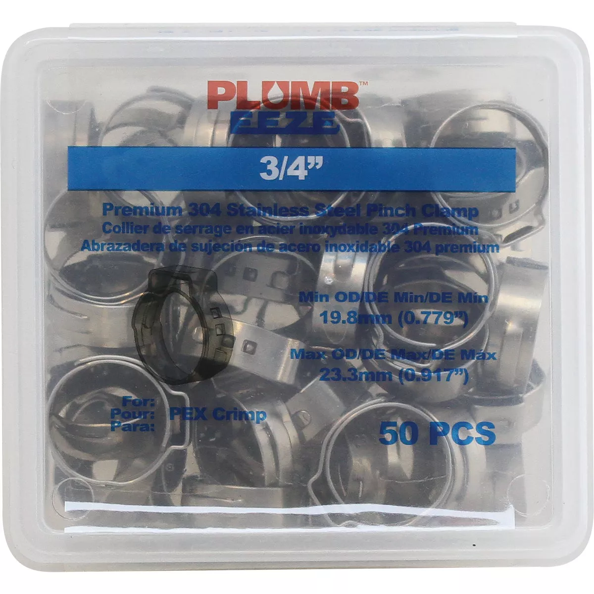 Plumbeeze 3/4 In. Stainless Steel PEX Pinch Clamp (50-Pack) - photo 2