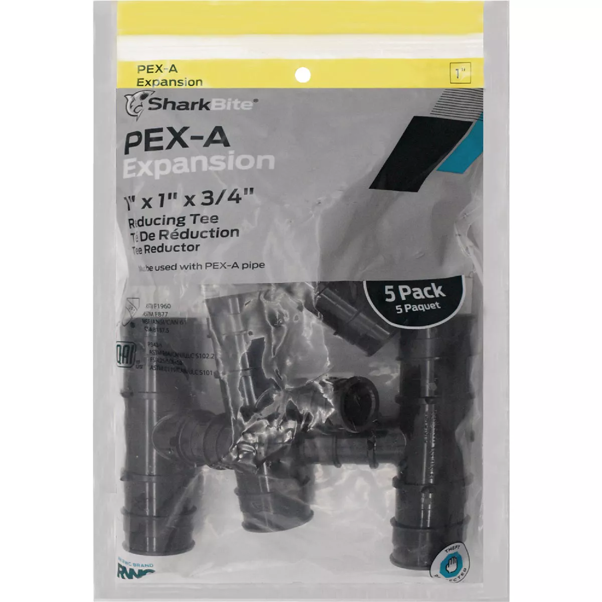 SharkBite 1 In. x 1 In. x 3/4 In. Barb Reducing Poly PEX-A Tee (5-Pack) - photo 2