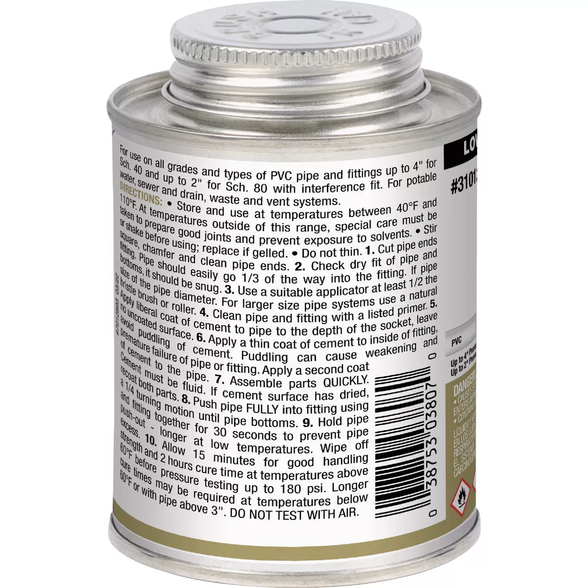 Oatey 8 Oz. Low Voc Regular Bodied Clear PVC Cement - photo 2