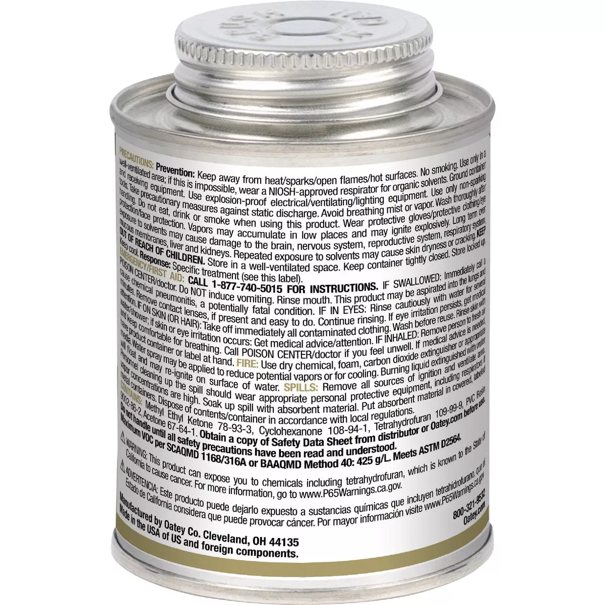 Oatey 8 Oz. Low Voc Regular Bodied Clear PVC Cement - photo 3
