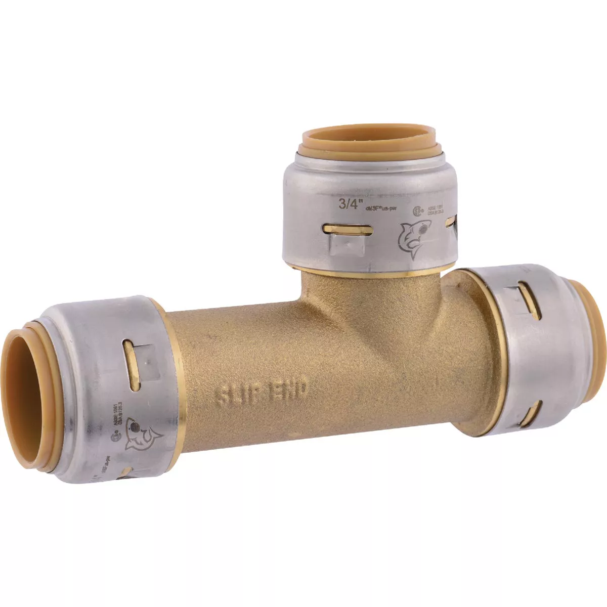 SharkBite 3/4 In. Push Fit Brass Slip Tee