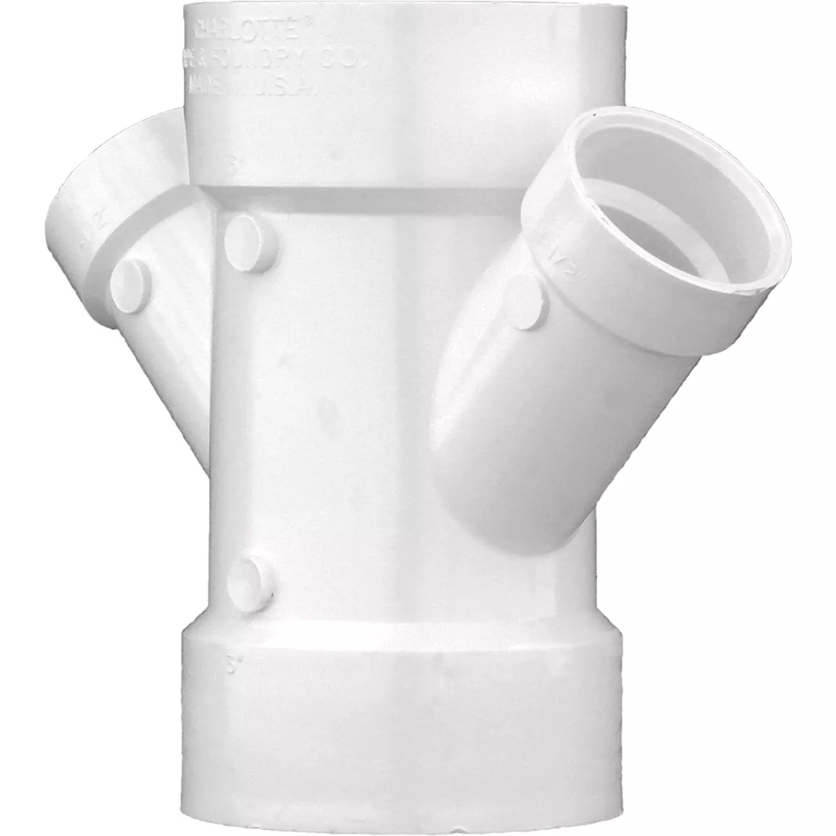 Charlotte Pipe 4 In. x 2 In. Schedule 40 DWV PVC Reducing Double Wye