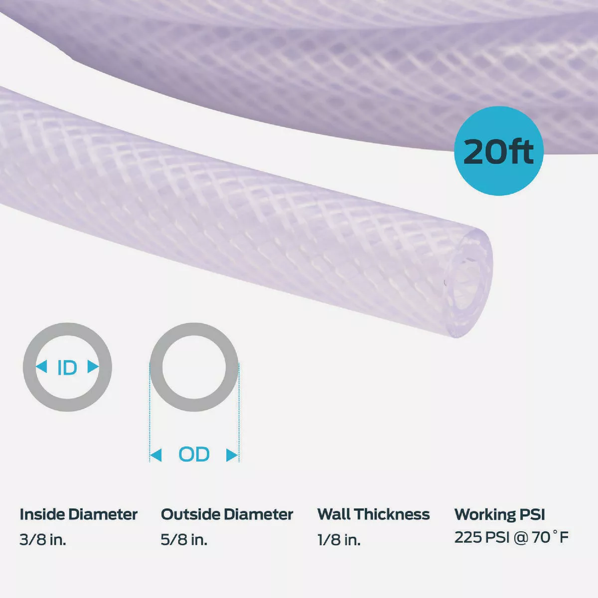 Eastman EZ-Flo 20 Ft. Braided Vinyl Tubing 3/8 In. ID x 5/8 In. OD - photo 3