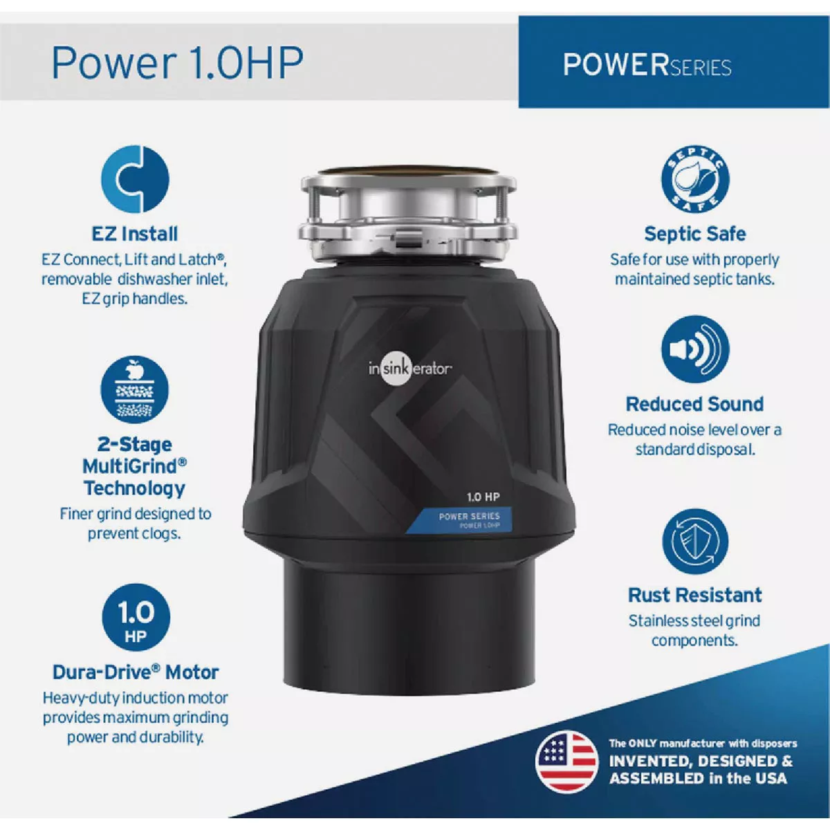Insinkerator Power 1 HP Garbage Disposer, 7 Year Warranty - photo 2