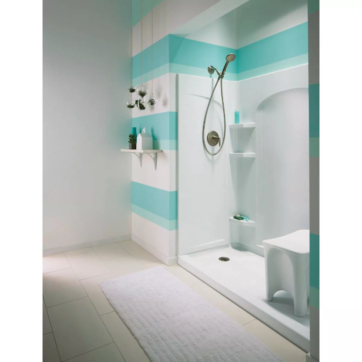 Sterling Ensemble 72-1/2 In. H. x 34 In. D. White Vikrell Curved Shower End Wall - photo 3