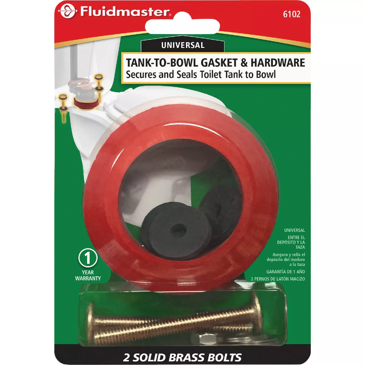 Fluidmaster Toilet Bolts and Tank To Bowl Gasket Kit - photo 2