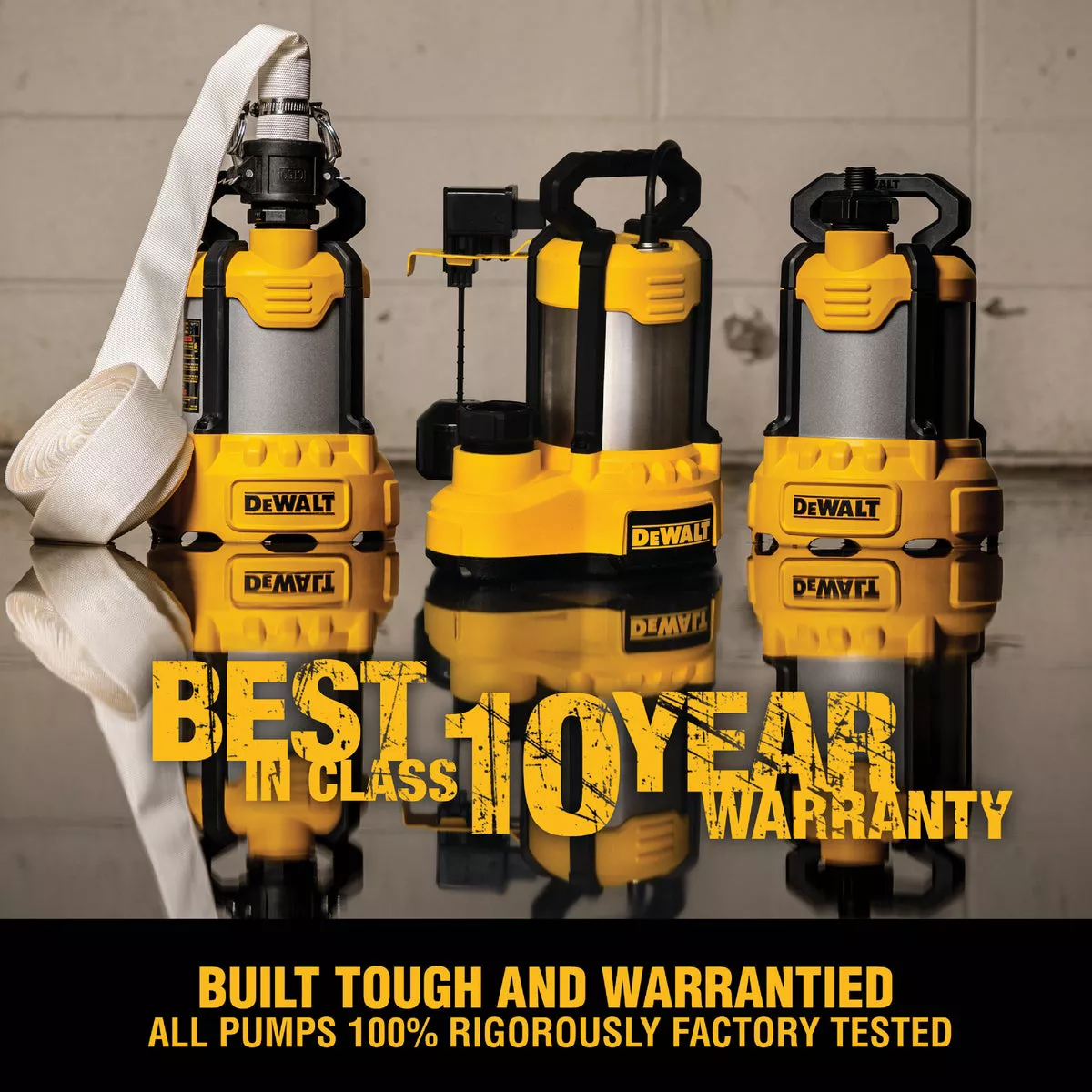 DEWALT 3/4 HP Cast Aluminum Submersible Utility Pump with Industrial Hose Kit - photo 7