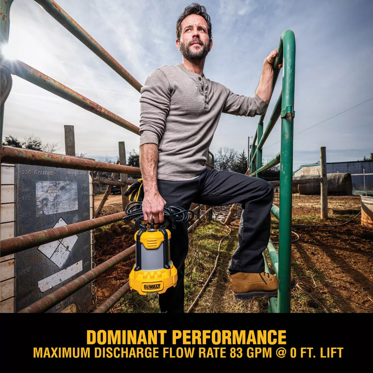 DEWALT 3/4 HP Cast Aluminum Submersible Utility Pump with Industrial Hose Kit - photo 2