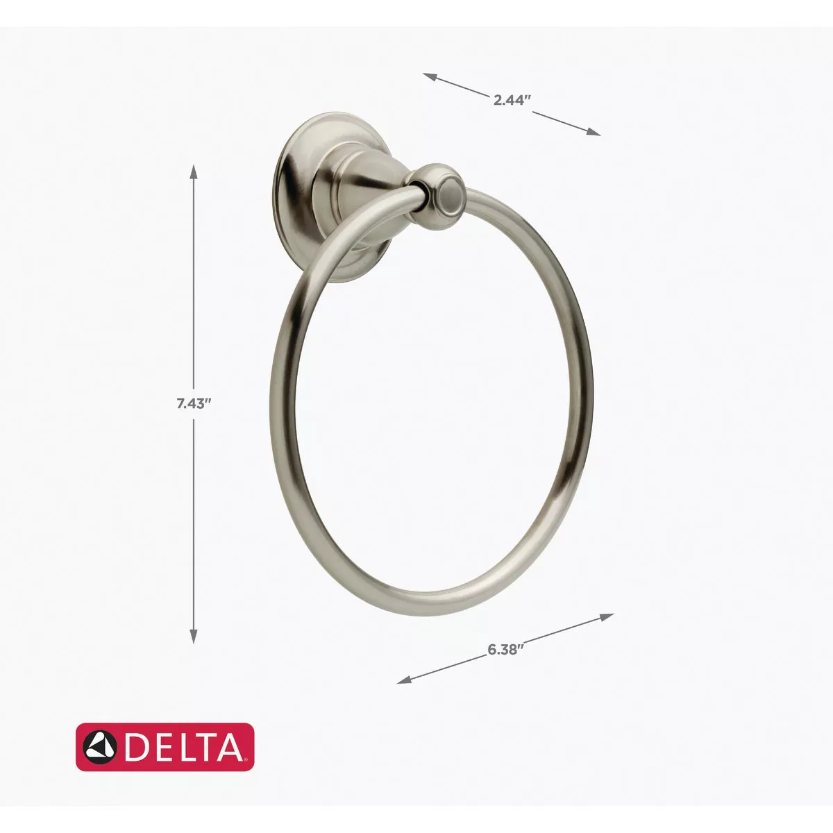 Delta Porter Brushed Nickel Towel Ring - photo 2