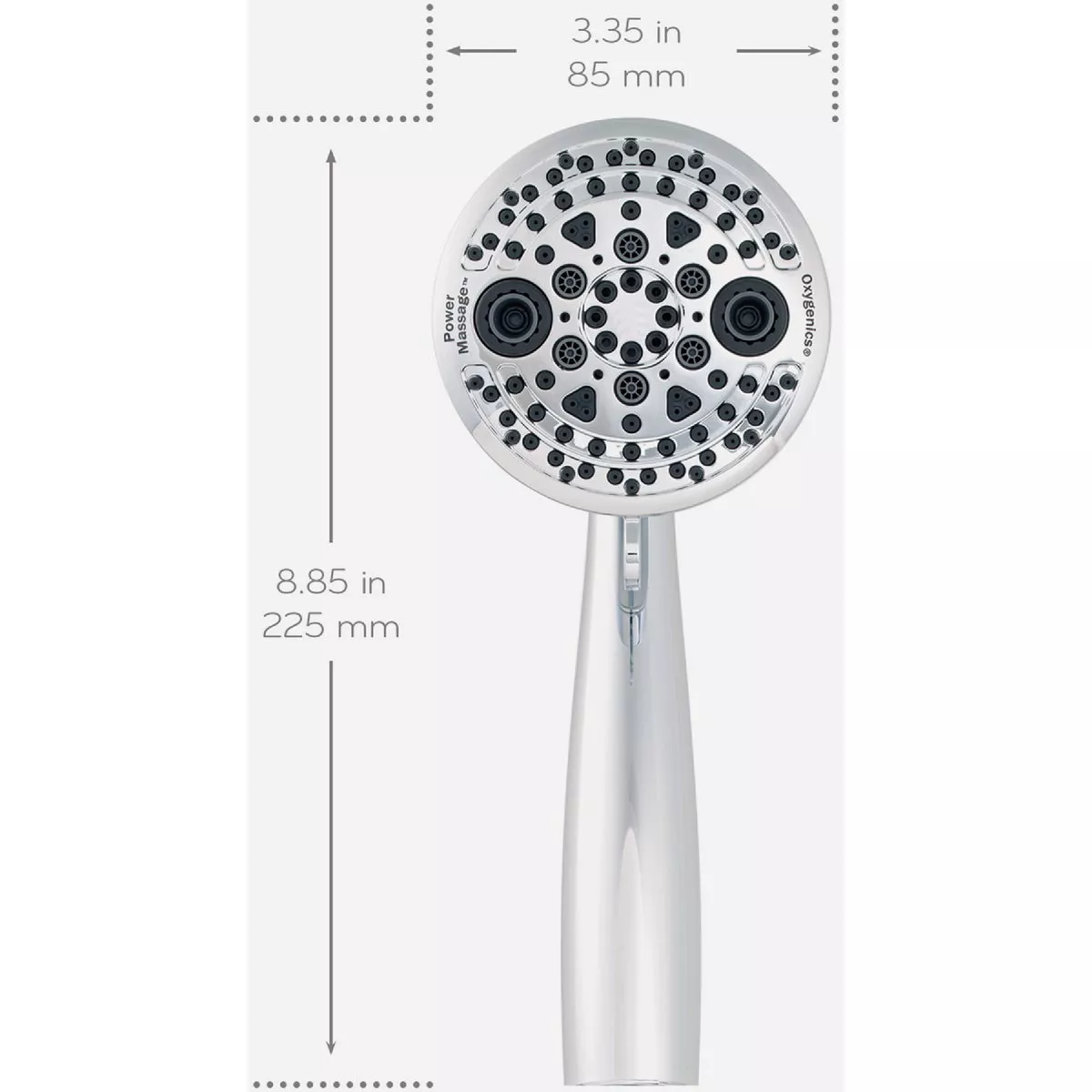 Oxygenics PowerMassage 5-Spray 1.75 GPM Handheld Showerhead, Chrome - photo 5