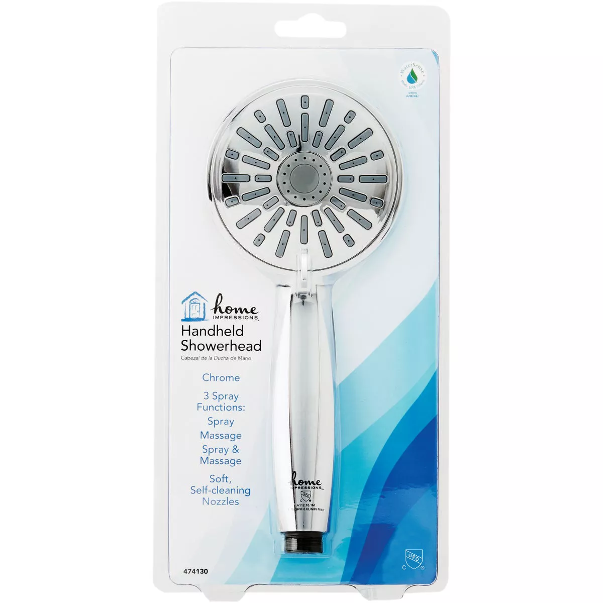 Home Impressions 3-Spray 1.8 GPM Handheld Shower Head, Chrome - photo 2