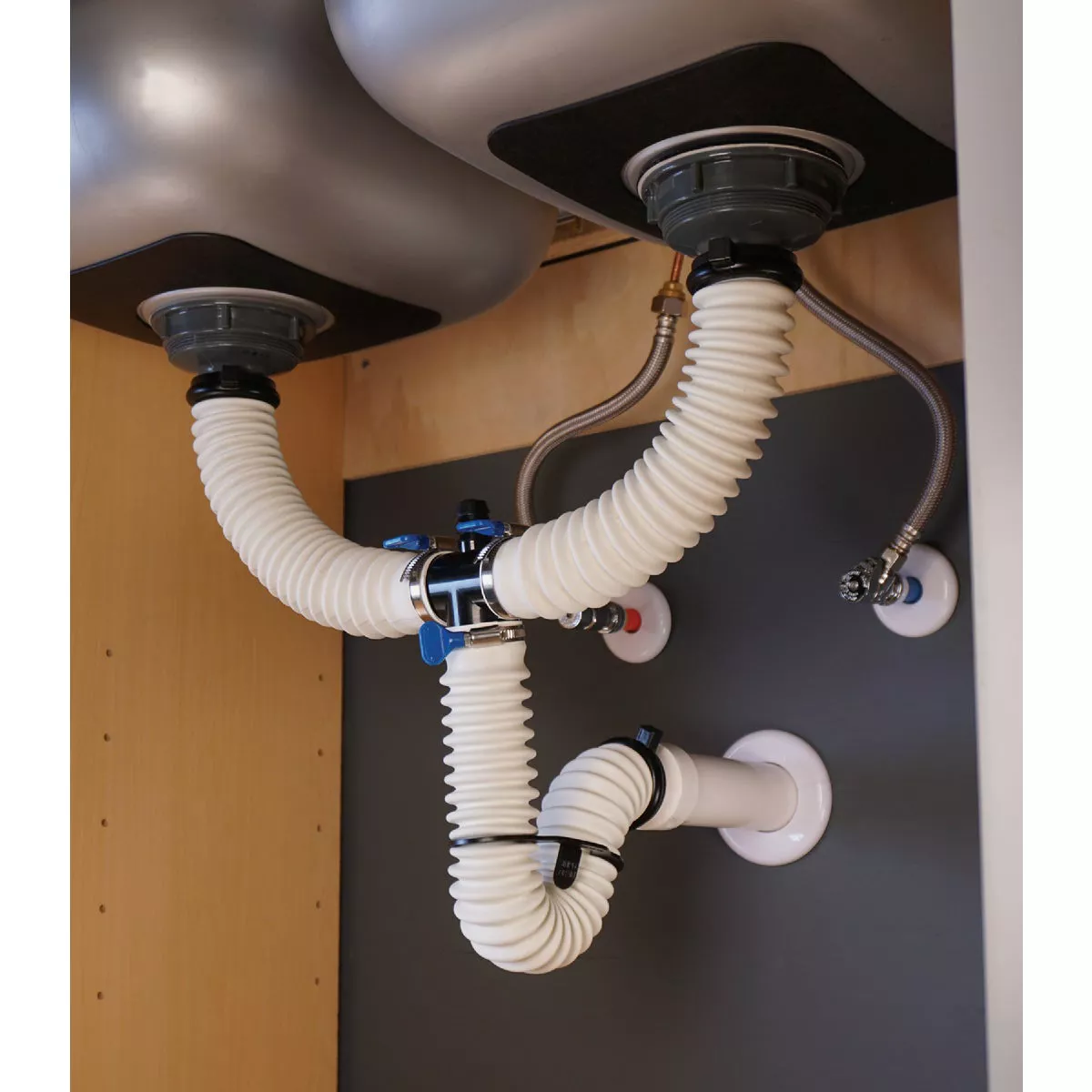 Simple Drain Double Basin Self-Plunging Sink Drain Trap Repair Kit - photo 2