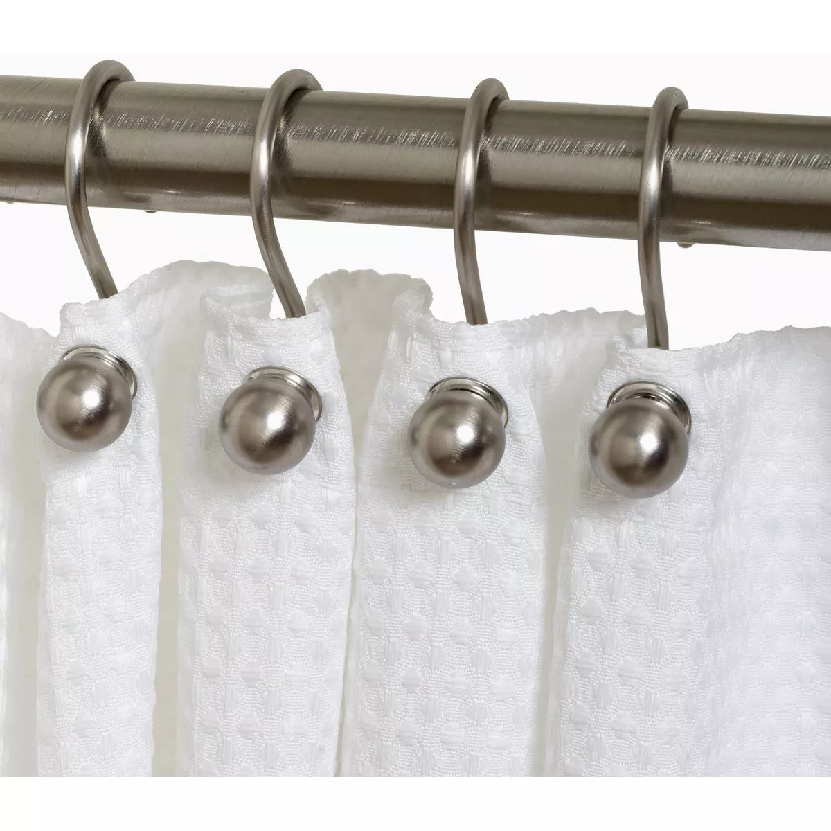 Zenna Home Brushed Nicklel Aluminum Shower Shower Curtian Ball Hook (12-Count) - photo 4