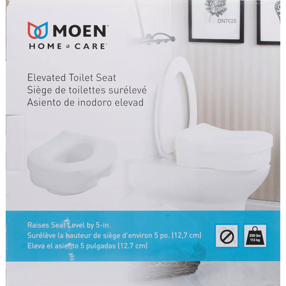 Moen Home Care Elevated Toilet Seat For Round Or Elongated Bowl, Glacier - photo 2