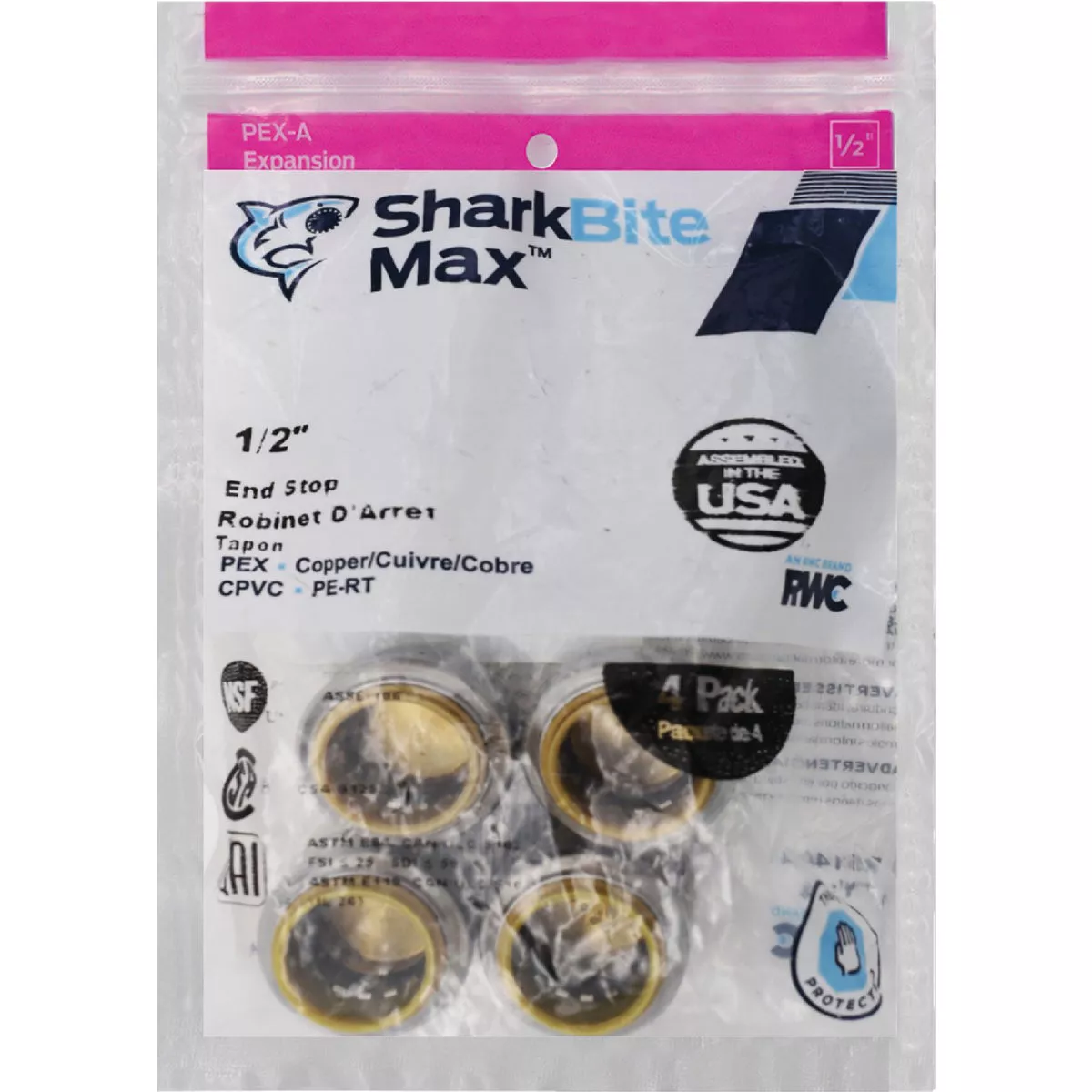 SharkBite 1/2 In. Push-to-Connect Brass End Push Cap (4-Pack) - photo 2