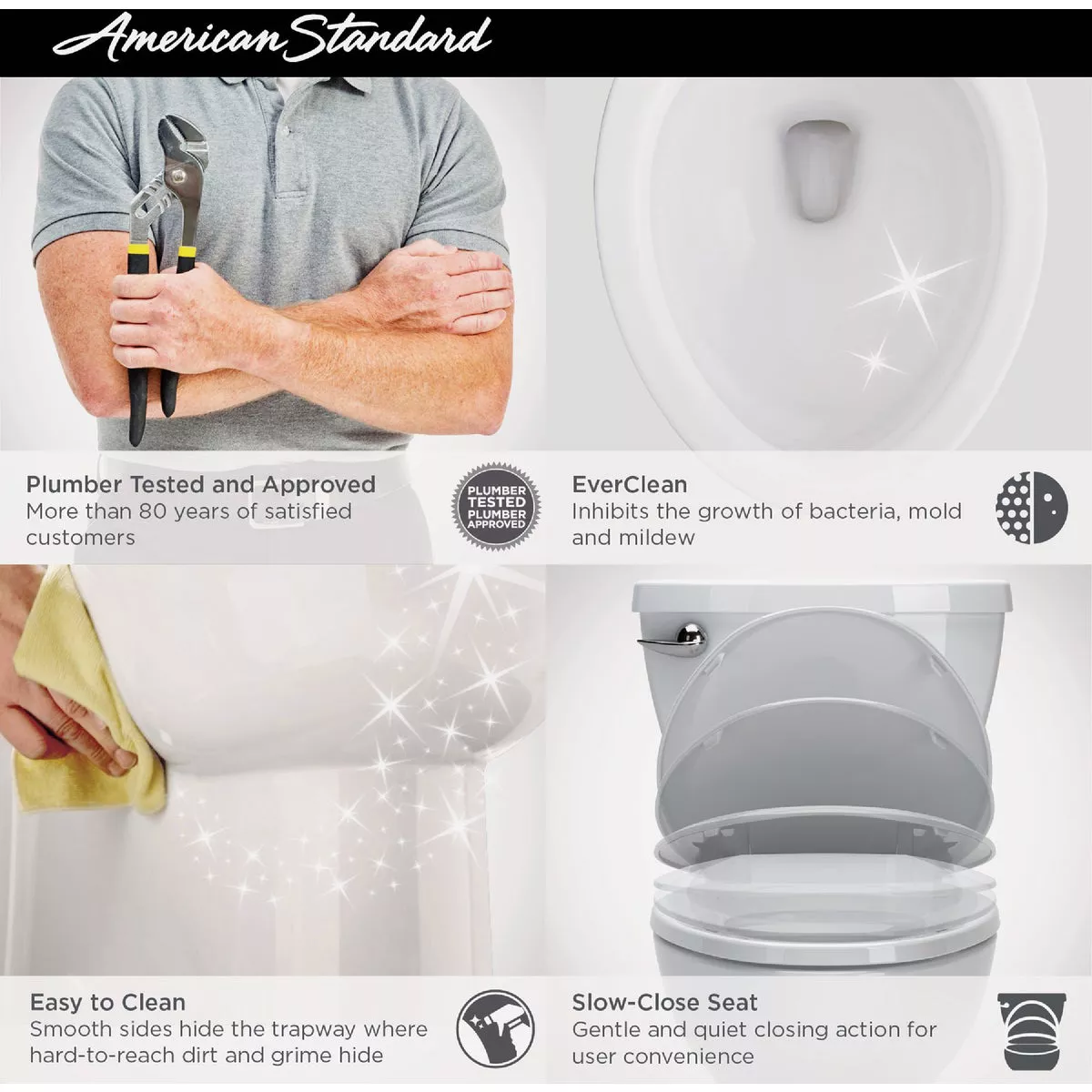 American Standard Cadet Decor White Chair Height Elongated Bowl 1.28 GPF Toilet - photo 7