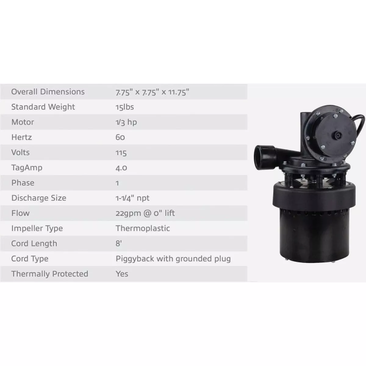 Star Water Systems 1/3 HP Thermoplastic Utility/Laundry Sink Pump - photo 2