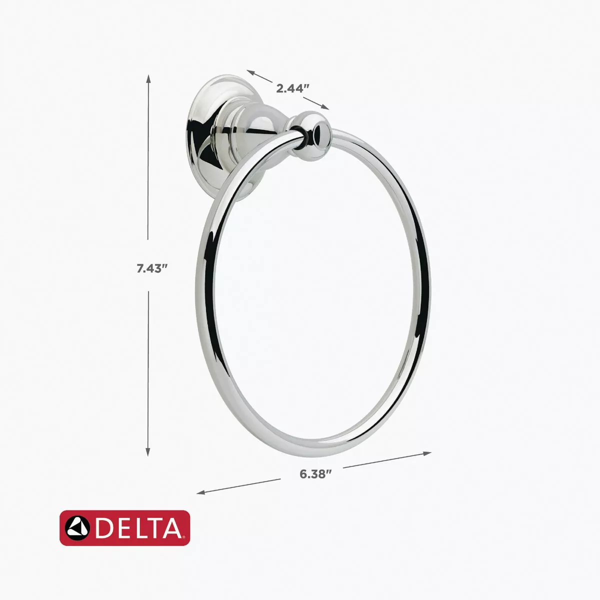 Delta Porter Polished Chrome Towel Ring - photo 2