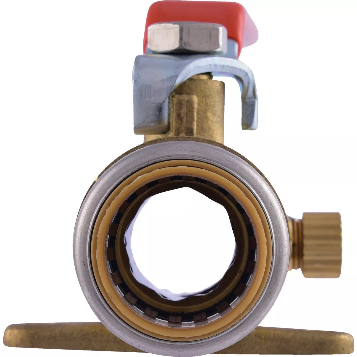 SharkBite 3/4 In. Brass Push-Fit Ball Valve with Drain & Mounting Tab - photo 3