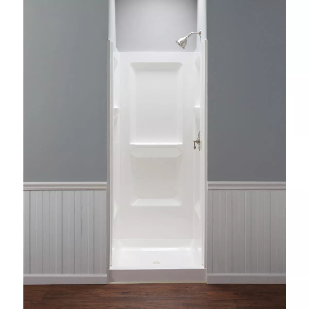 Mustee Durawal 32 In. x 73.25 In. x 32 In. Alcove Shower Wall Set in White (3-Piece) - photo 2