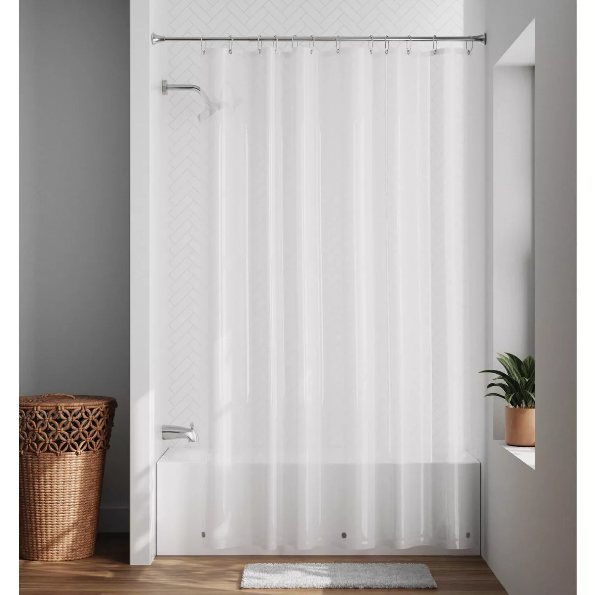 Zenith Zenna Home 70 In. x 72 In. Clear Medium Weight PEVA Shower Curtain Liner - photo 2