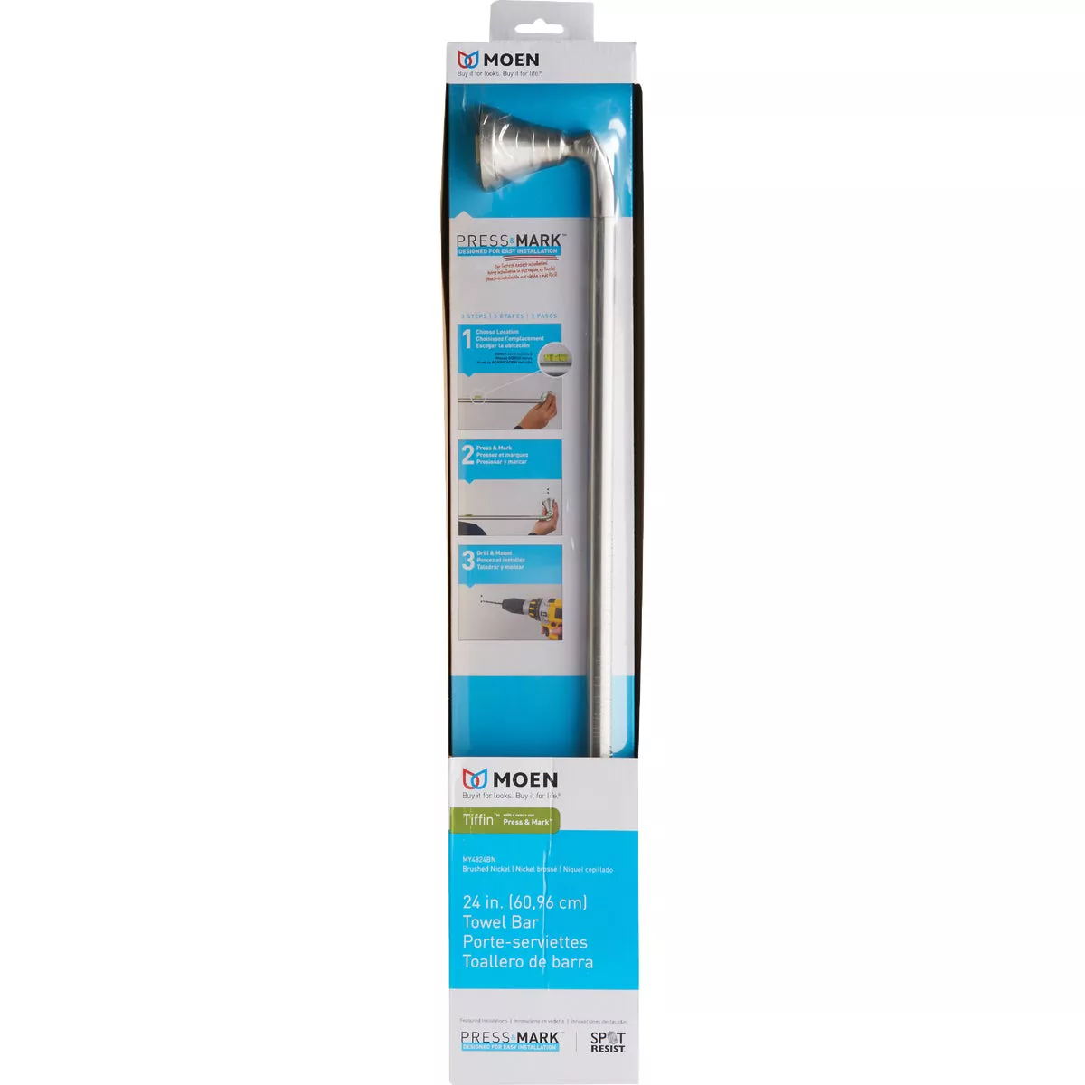 Moen Tiffin 24 In. Towel Bar, Brushed Nickel - photo 2