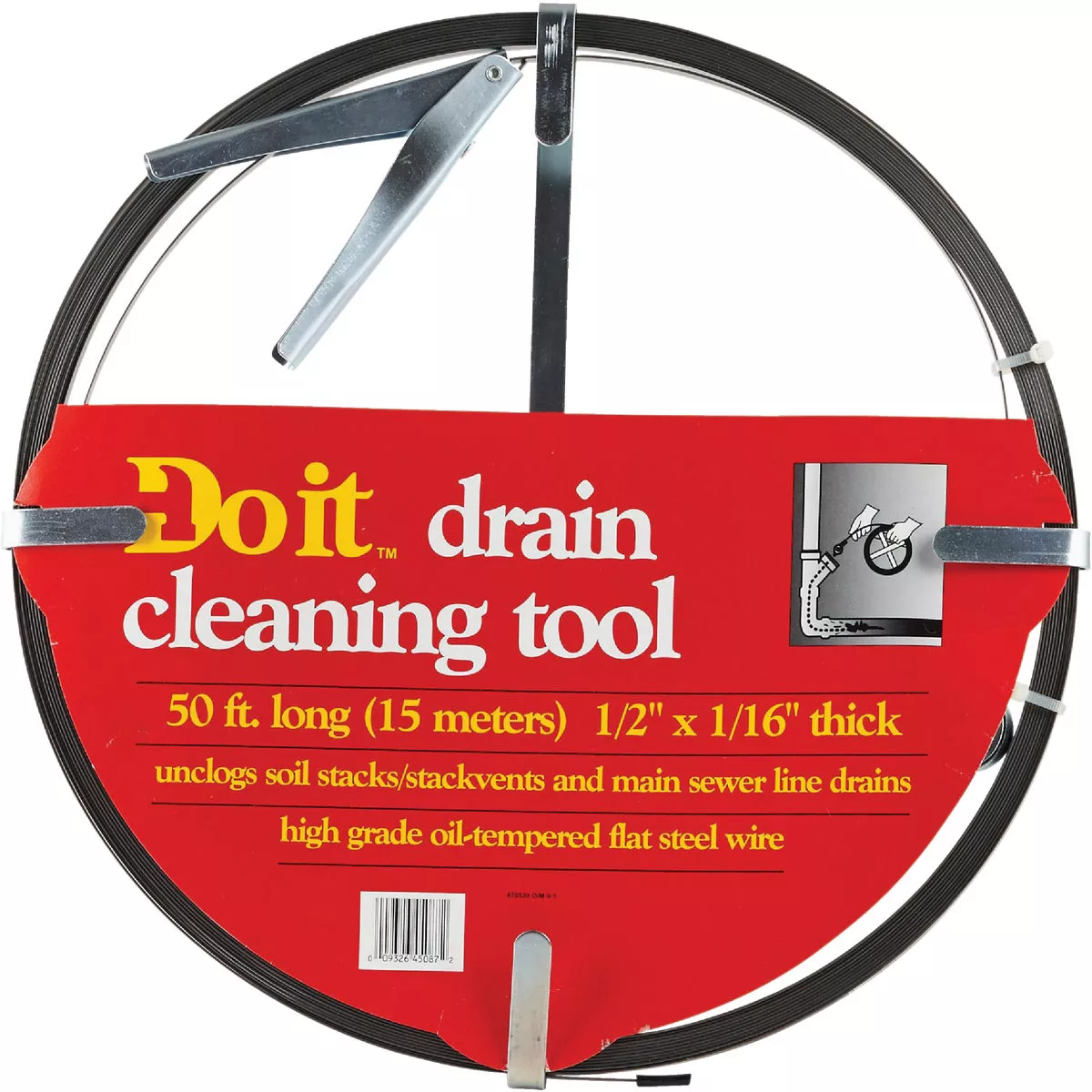 Do it Best Flat 1/2 In. x 1/16 In. x 50 Ft. Spear Sewer Rod - photo 2