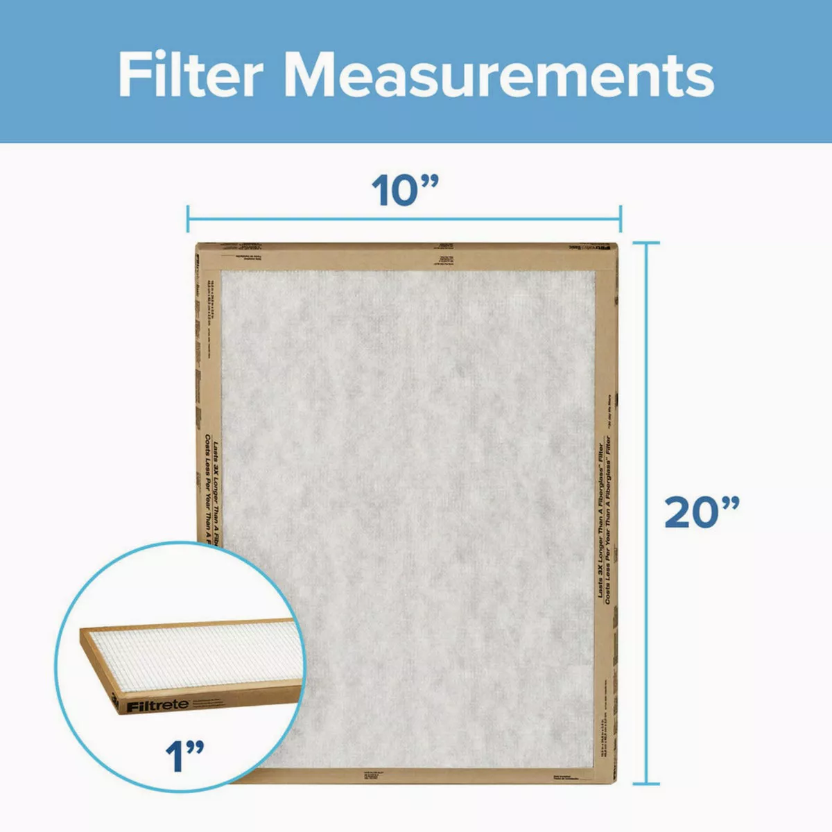Filtrete 10 In. x 20 In. x 1 In. Basic MPR Flat Panel Furnace Filter, MERV 2 (2-Pack) - photo 2