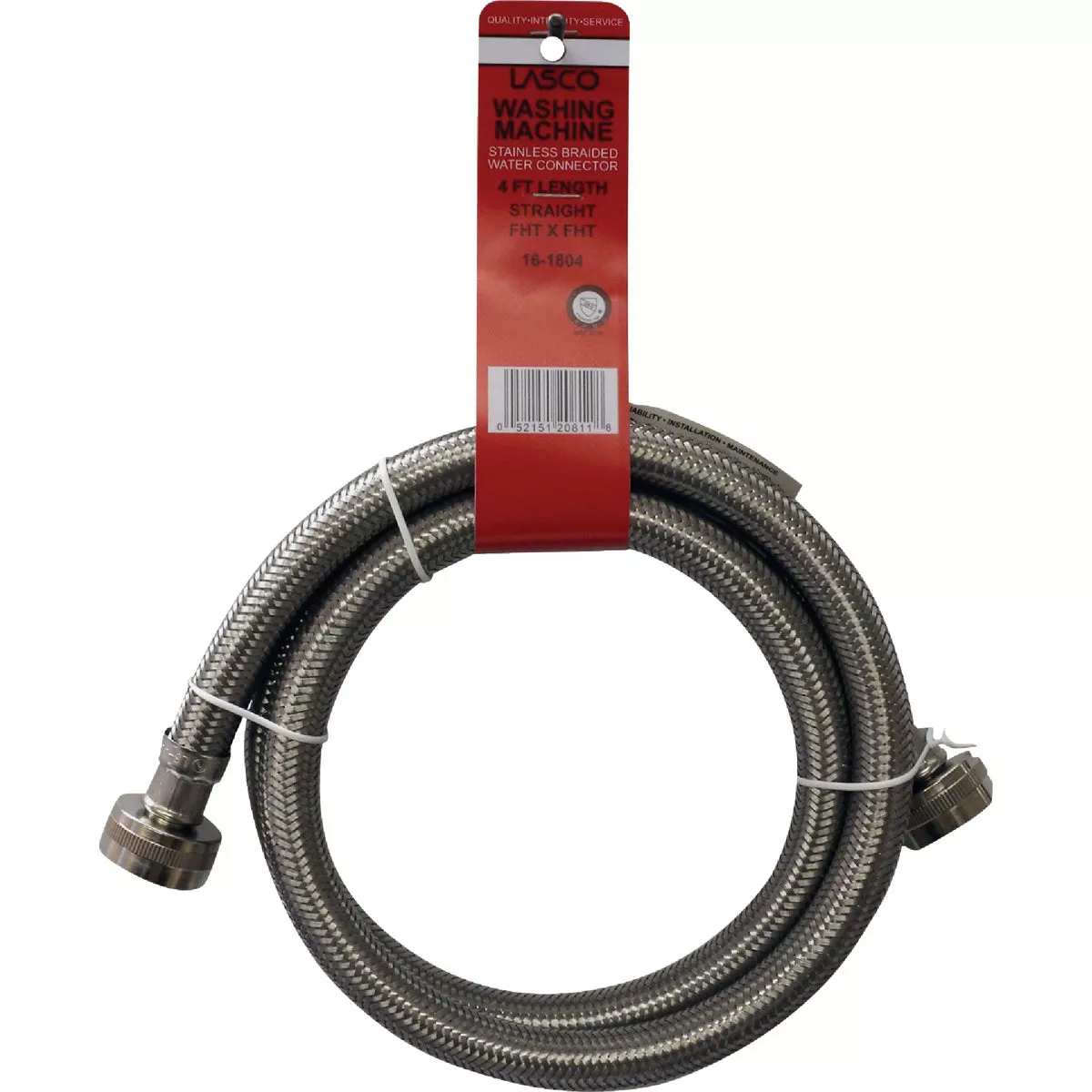Lasco 3/4 In. x 4 Ft. Stainless Steel Washing Machine Hose - photo 2
